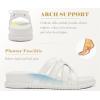 image:imageCOFACE Womens Dressy Orthotic Sandals Trendy Square Toe Comfortable Thick Athletic Cushion Recovery Walking Slides Lightweight Yoga Foam Flat with Plantar Fasciitis Arch SupportWhite
