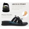 image:imageCOFACE Womens Dressy Orthotic Sandals Trendy Square Toe Comfortable Thick Athletic Cushion Recovery Walking Slides Lightweight Yoga Foam Flat with Plantar Fasciitis Arch SupportBlack