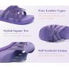 image:imageCOFACE Womens Dressy Orthotic Sandals Trendy Square Toe Comfortable Thick Athletic Cushion Recovery Walking Slides Lightweight Yoga Foam Flat with Plantar Fasciitis Arch SupportPurple