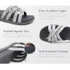 image:imageCOFACE Womens Dressy Orthotic Sandals Trendy Square Toe Comfortable Thick Athletic Cushion Recovery Walking Slides Lightweight Yoga Foam Flat with Plantar Fasciitis Arch SupportGrey