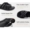 image:imageCOFACE Womens Dressy Orthotic Sandals Trendy Square Toe Comfortable Thick Athletic Cushion Recovery Walking Slides Lightweight Yoga Foam Flat with Plantar Fasciitis Arch SupportBlack