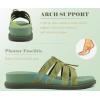 image:imageCOFACE Womens Dressy Orthotic Sandals Trendy Square Toe Comfortable Thick Athletic Cushion Recovery Walking Slides Lightweight Yoga Foam Flat with Plantar Fasciitis Arch SupportGreen