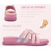 image:imageCOFACE Womens Dressy Orthotic Sandals Trendy Square Toe Comfortable Thick Athletic Cushion Recovery Walking Slides Lightweight Yoga Foam Flat with Plantar Fasciitis Arch SupportPink