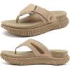 image:imageCOFACE Womens Orthopedic Flip Flops Comfortable Beach Summer Sandals Size 612Beige