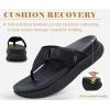 image:imageCOFACE Womens Orthopedic Flip Flops Comfortable Beach Summer Sandals Size 612Black
