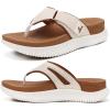 image:imageCOFACE Womens Orthopedic Flip Flops Comfortable Beach Summer Sandals Size 612WhiteKhaki