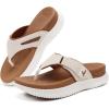 image:imageCOFACE Womens Orthopedic Flip Flops Comfortable Beach Summer Sandals Size 612WhiteKhaki