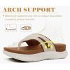 image:imageCOFACE Womens Orthopedic Flip Flops Comfortable Beach Summer Sandals Size 612WhiteKhaki