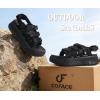 image:imageCOFACE Womens Orthopedic Walking Sandals Comfortable Plantar Fasciitis Arch Support Sport Recovery Outdoor Hiking Sandles Thick Athletic Cushion Adjustable Strap Lightweight Platform SlidesBlack
