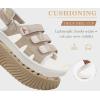 image:imageCOFACE Womens Orthopedic Walking Sandals Comfortable Plantar Fasciitis Arch Support Sport Recovery Outdoor Hiking Sandles Thick Athletic Cushion Adjustable Strap Lightweight Platform SlidesWhite Beige