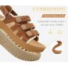 image:imageCOFACE Womens Orthopedic Walking Sandals Comfortable Plantar Fasciitis Arch Support Sport Recovery Outdoor Hiking Sandles Thick Athletic Cushion Adjustable Strap Lightweight Platform SlidesKhaki Beige