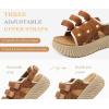 image:imageCOFACE Womens Orthopedic Walking Sandals Comfortable Plantar Fasciitis Arch Support Sport Recovery Outdoor Hiking Sandles Thick Athletic Cushion Adjustable Strap Lightweight Platform SlidesKhaki Beige