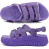 image:imageCOFACE Womens Orthopedic Walking Sandals Comfortable Plantar Fasciitis Arch Support Sport Recovery Outdoor Hiking Sandles Thick Athletic Cushion Adjustable Strap Lightweight Platform SlidesPurple