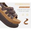 image:imageCOFACE Womens Orthopedic Walking Sandals Comfortable Plantar Fasciitis Arch Support Sport Recovery Outdoor Hiking Sandles Thick Athletic Cushion Adjustable Strap Lightweight Platform SlidesBrown Khaki