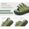 image:imageCOFACE Womens Orthopedic Walking Sandals Comfortable Plantar Fasciitis Arch Support Sport Recovery Outdoor Hiking Sandles Thick Athletic Cushion Adjustable Strap Lightweight Platform SlidesGreen