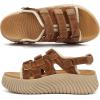 image:imageCOFACE Womens Orthopedic Walking Sandals Comfortable Plantar Fasciitis Arch Support Sport Recovery Outdoor Hiking Sandles Thick Athletic Cushion Adjustable Strap Lightweight Platform SlidesKhaki Beige
