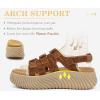 image:imageCOFACE Womens Orthopedic Walking Sandals Comfortable Plantar Fasciitis Arch Support Sport Recovery Outdoor Hiking Sandles Thick Athletic Cushion Adjustable Strap Lightweight Platform SlidesKhaki Beige