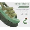 image:imageCOFACE Womens Orthopedic Walking Sandals Comfortable Plantar Fasciitis Arch Support Sport Recovery Outdoor Hiking Sandles Thick Athletic Cushion Adjustable Strap Lightweight Platform SlidesGreen