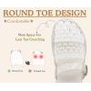 image:imageCOFACE Womens Orthotic Sandals Ladies Fashion Breathable Mesh Mules Round Toe Backless Loafers Slides Adjustable Wedge Heel Cushion Dressy Shoes With Comfortable Arch SupportOffwhite