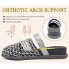 image:imageCOFACE Womens Orthotic Sandals Ladies Fashion Breathable Mesh Mules Round Toe Backless Loafers Slides Adjustable Wedge Heel Cushion Dressy Shoes With Comfortable Arch SupportSilver Grey