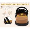 image:imageCOFACE Womens Orthotic Sandals Ladies Fashion Breathable Mesh Mules Round Toe Backless Loafers Slides Adjustable Wedge Heel Cushion Dressy Shoes With Comfortable Arch SupportBlack Khaki