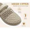 image:imageCOFACE Womens Orthotic Sandals Ladies Fashion Breathable Mesh Mules Round Toe Backless Loafers Slides Adjustable Wedge Heel Cushion Dressy Shoes With Comfortable Arch SupportBeige