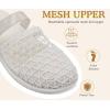 image:imageCOFACE Womens Orthotic Sandals Ladies Fashion Breathable Mesh Mules Round Toe Backless Loafers Slides Adjustable Wedge Heel Cushion Dressy Shoes With Comfortable Arch SupportOffwhite