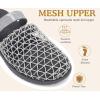 image:imageCOFACE Womens Orthotic Sandals Ladies Fashion Breathable Mesh Mules Round Toe Backless Loafers Slides Adjustable Wedge Heel Cushion Dressy Shoes With Comfortable Arch SupportPremium Grey
