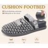 image:imageCOFACE Womens Orthotic Sandals Ladies Fashion Breathable Mesh Mules Round Toe Backless Loafers Slides Adjustable Wedge Heel Cushion Dressy Shoes With Comfortable Arch SupportSilver Grey