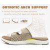 image:imageCOFACE Womens Sandals Comfortable Orthopedic Orthotic Recovery Ladies Plantar Fasciitis Walking Cushioned Cloud Slip On Slides for WomanBeigeWhite