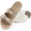 image:imageCOFACE Womens Sandals Comfortable Orthopedic Orthotic Recovery Ladies Plantar Fasciitis Walking Cushioned Cloud Slip On Slides for WomanBeigeWhite