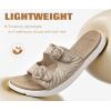 image:imageCOFACE Womens Sandals Comfortable Orthopedic Orthotic Recovery Ladies Plantar Fasciitis Walking Cushioned Cloud Slip On Slides for WomanBeigeWhite
