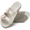 image:imageCOFACE Womens Sandals Comfortable Orthopedic Orthotic Recovery Ladies Plantar Fasciitis Walking Cushioned Cloud Slip On Slides for WomanOffwhite