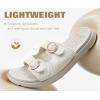 image:imageCOFACE Womens Sandals Comfortable Orthopedic Orthotic Recovery Ladies Plantar Fasciitis Walking Cushioned Cloud Slip On Slides for WomanOffwhite