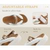 image:imageCOFACE Womens Trendy Orthopedic Walking Sandals Comfortable Plantar Fasciitis Arch Support Sport Recovery Outdoor Hiking Sandles Thick Athletic Cushion Adjustable Strap Platform Flip FlopsWhite Khaki