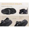 image:imageCOFACE Womens Trendy Orthopedic Walking Sandals Comfortable Plantar Fasciitis Arch Support Sport Recovery Outdoor Hiking Sandles Thick Athletic Cushion Adjustable Strap Platform Flip FlopsBlack