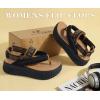 image:imageCOFACE Womens Trendy Orthopedic Walking Sandals Comfortable Plantar Fasciitis Arch Support Sport Recovery Outdoor Hiking Sandles Thick Athletic Cushion Adjustable Strap Platform Flip FlopsBlack Khaki