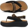 image:imageCOFACE Womens Trendy Orthopedic Walking Sandals Comfortable Plantar Fasciitis Arch Support Sport Recovery Outdoor Hiking Sandles Thick Athletic Cushion Adjustable Strap Platform Flip FlopsBlack Khaki
