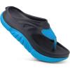 image:imageCOFACE Men Orthopedic Footbed Flip Flops Fabric Toe Post Beach Sandals Size 715Dark BlueLight Blue