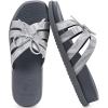 image:imageCOFACE Womens Dressy Orthotic Sandals Trendy Square Toe Comfortable Thick Athletic Cushion Recovery Walking Slides Lightweight Yoga Foam Flat with Plantar Fasciitis Arch SupportGrey