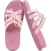 image:imageCOFACE Womens Dressy Orthotic Sandals Trendy Square Toe Comfortable Thick Athletic Cushion Recovery Walking Slides Lightweight Yoga Foam Flat with Plantar Fasciitis Arch SupportPink