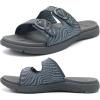 image:imageCOFACE Womens Sandals Comfortable Orthopedic Orthotic Recovery Ladies Plantar Fasciitis Walking Cushioned Cloud Slip On Slides for WomanGrey