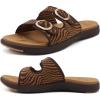image:imageCOFACE Womens Sandals Comfortable Orthopedic Orthotic Recovery Ladies Plantar Fasciitis Walking Cushioned Cloud Slip On Slides for WomanKhakiBrown