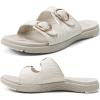 image:imageCOFACE Womens Sandals Comfortable Orthopedic Orthotic Recovery Ladies Plantar Fasciitis Walking Cushioned Cloud Slip On Slides for WomanOffwhite