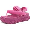 image:imageCOFACE Womens Trendy Orthopedic Walking Sandals Comfortable Plantar Fasciitis Arch Support Sport Recovery Outdoor Hiking Sandles Thick Athletic Cushion Adjustable Strap Platform Flip FlopsRose