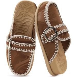 image:imageCOFACE Clogs for Women Casual Mules Womens Sandals Comfortable Slip On Size 612BeigeKhaki