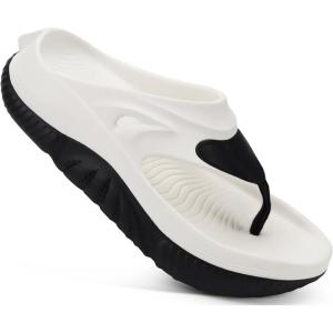 image:imageCOFACE Men Orthopedic Footbed Flip Flops Fabric Toe Post Beach Sandals Size 715WhiteBlack