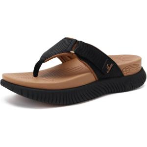 image:imageCOFACE Womens Orthopedic Flip Flops Comfortable Beach Summer Sandals Size 612BlackKhaki