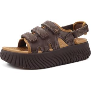 image:imageCOFACE Womens Orthopedic Walking Sandals Comfortable Plantar Fasciitis Arch Support Sport Recovery Outdoor Hiking Sandles Thick Athletic Cushion Adjustable Strap Lightweight Platform SlidesBrown Khaki