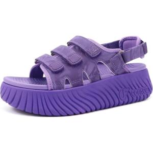 image:imageCOFACE Womens Orthopedic Walking Sandals Comfortable Plantar Fasciitis Arch Support Sport Recovery Outdoor Hiking Sandles Thick Athletic Cushion Adjustable Strap Lightweight Platform SlidesPurple